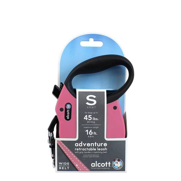 Paws Alcott RLSH AA SM PK 16 ft. Retractable Leash, Pink - Small
