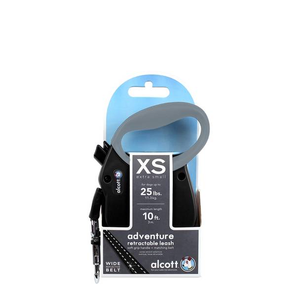 Paws Alcott RLSH AA XS BK 10 ft. Retractable Leash, Black - Extra Small