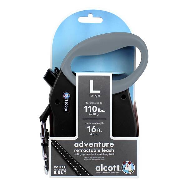 Alcott Adventure Large Retractable Leash- Black