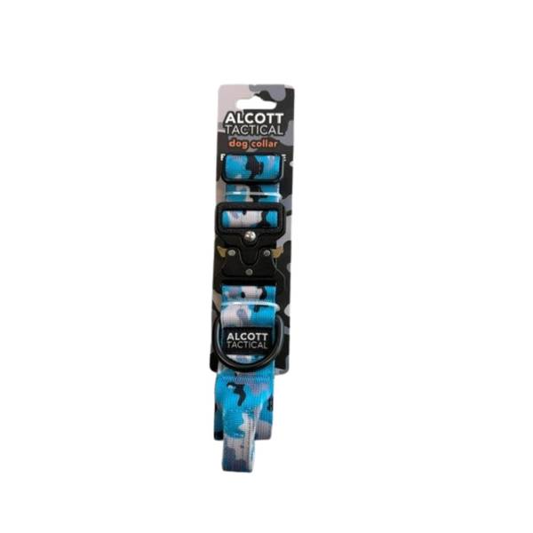 CLR LG CMO BL Tactical Dog Collar, Blue Camo - Large