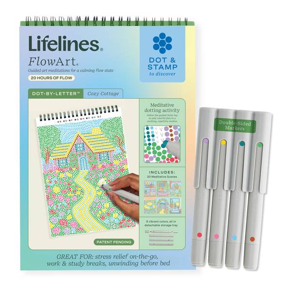Lifelines FlowArt Guided Art Meditations Cozy Cottage Dot-by-Letter