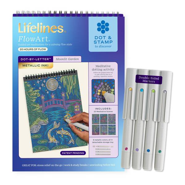 Lifelines FlowArt: Dot-by-Letter, Moonlit Garden (Metallic)