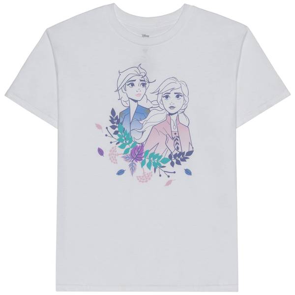 Photo of Girls' Floral Elsa & Anna Short Sleeve T-Shirt