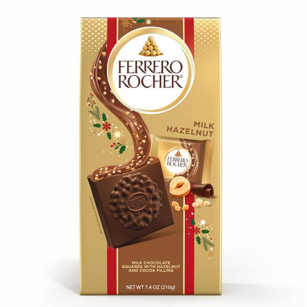 Ferrero Rocher Milk Chocolate Hazelnut Squares, 7.4 oz. Bag
