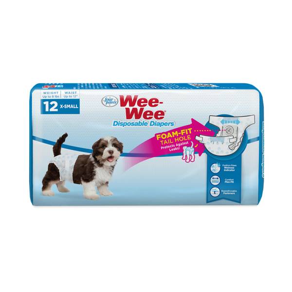 Four Paws 12 Count Wee-Wee Disposable X-Small Dog Diapers