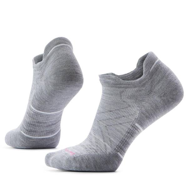 SmartWool Women's Run Targeted Cushion Low Ankle Socks, Medium, Light Gray/White