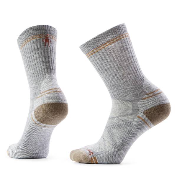 SmartWool Hike Light Cushion Crew Socks, Men's, Medium, Light Gray/White