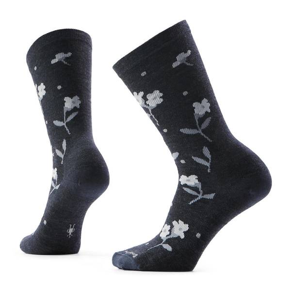SmartWool Women's Everyday Garden Gala Crew Socks, Medium, Charcoal