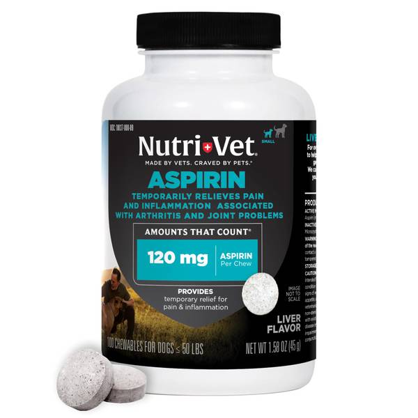 Nutri-Vet K-9 Buffered Aspirin Small Dog Chewable Tablets - 100 Count