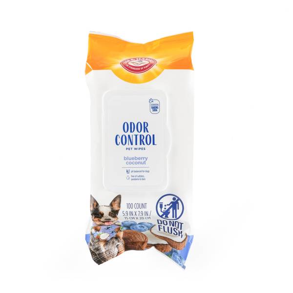 Arm & Hammer 100 Count Blueberry Coconut Odor Control Pet Wipes