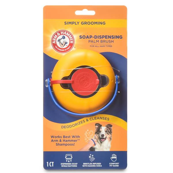 Arm & Hammer Simply Grooming Soap Dispensing Palm Brush