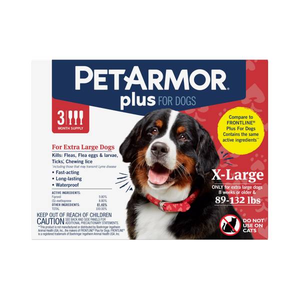 PetArmor Plus 3 Count Flea & Tick Prevention for Extra Large Dogs