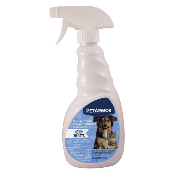 PetArmor Fastact Plus Flea & Tick Spray for Dogs & Cats - 16 oz Bottle