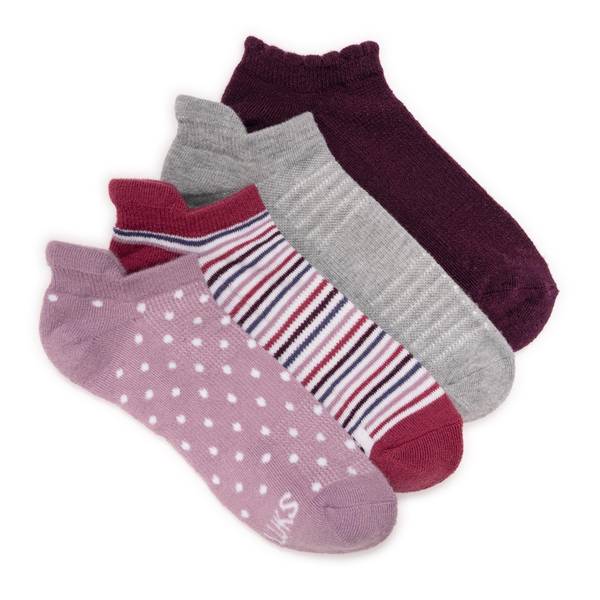 Muk Luks W Ml Ds Lc Socks 4 Pk Dream Step Low Cut Ankle Womens Multi-Pack 4 Pair Low Cut Socks, One Size Fits Most, Purple