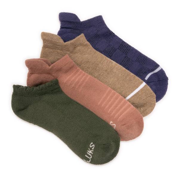Muk Luks W Ml Ds Lc Socks 4 Pk Dream Step Low Cut Ankle Womens Multi-Pack 4 Pair Low Cut Socks, One Size Fits Most, Green