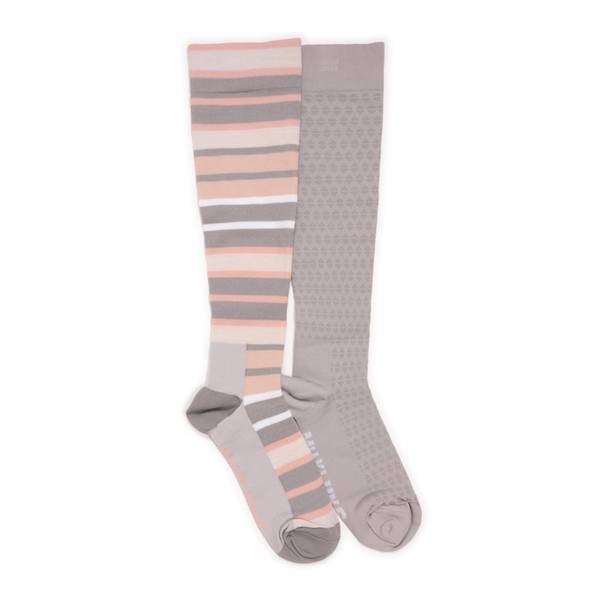 Muk Luks Women's Compression Knee-High Socks, 2-Pair - Grey blush