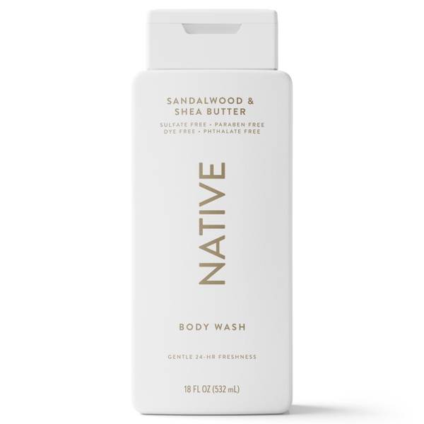 Native Body Wash Sandalwood & Shea Butter, 18 Fl Oz