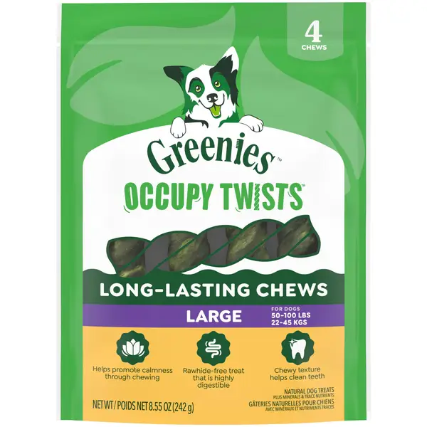 Greenies Occupy Twists 8.55oz Large 4 Count Chicken Flavor Dog