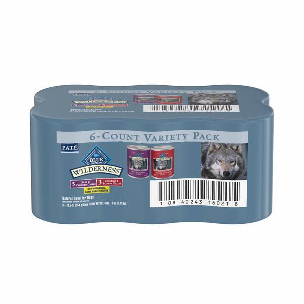 Blue Buffalo Wilderness 6-Count 12.5oz Beef, Chicken & Salmon Variety Pack Wet Dog Food