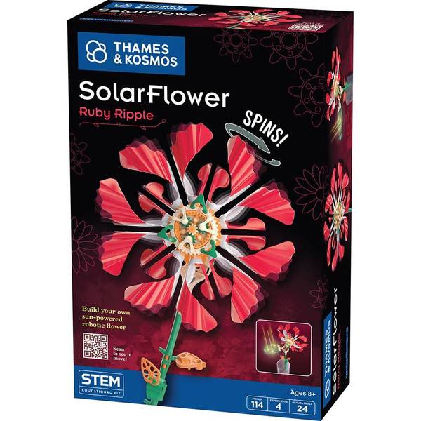 Photo of Solar Flower Ruby Ripple Sun Powered motorized Robotic Flower