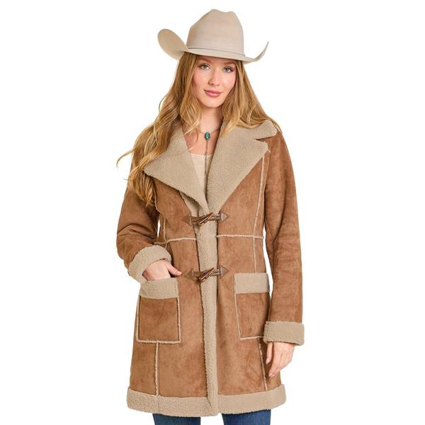 Panhandle Slim Women's Sherpa-Lined Faux Suede Toggle Coat
