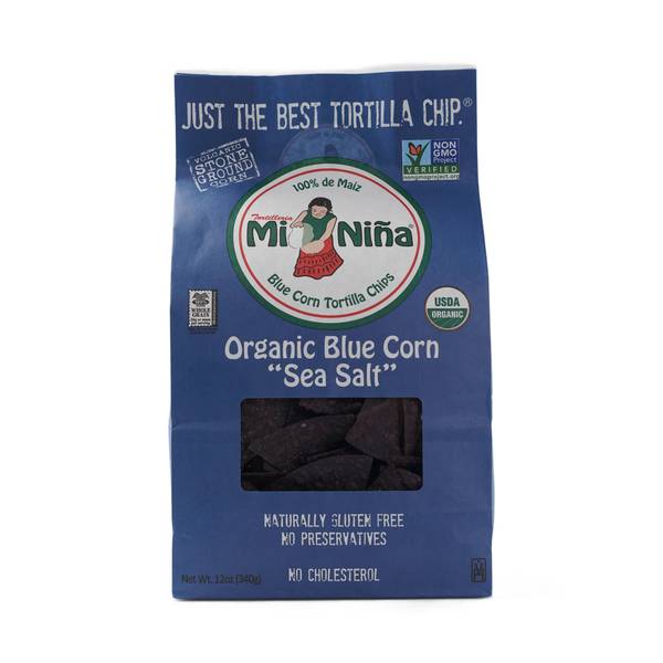 Mi Nina 12oz Organic Blue Corn Tortilla Chips
