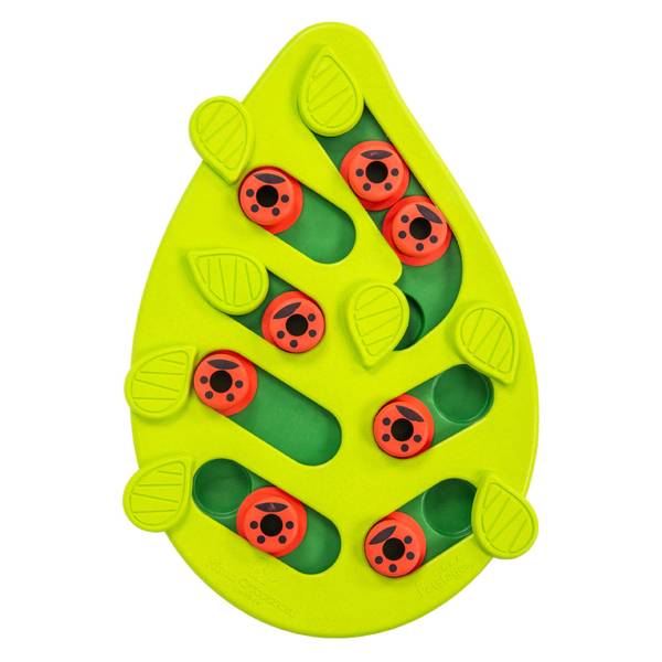 100295 Petstages Green Bugging Out Puzzle & Play Interactive Cat Treat Toy, Green
