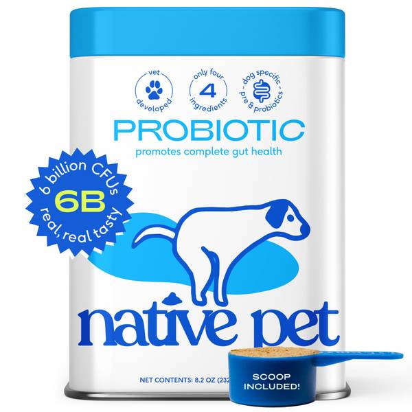 Native Pet 8.2oz Pet Probiotic & Prebiotic Digestive Powder Supplement for Dogs