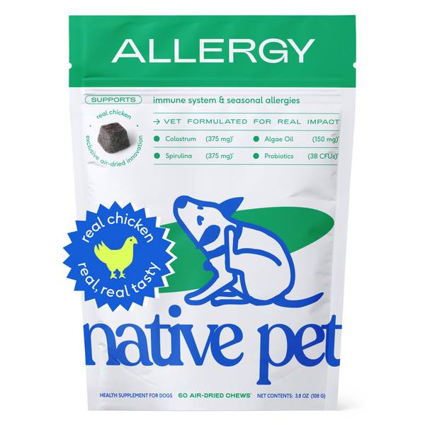 Native Pet 60 Count Air-Dried Allergy Relief Supplement Chews for Dogs