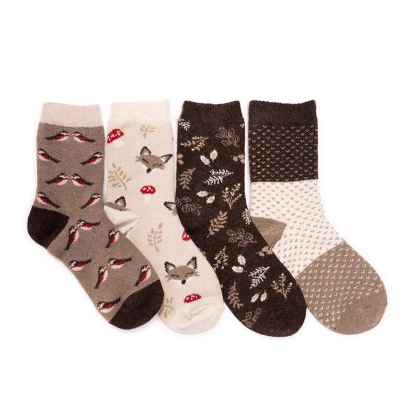 Womens MUK LUKS(R) 4pk Cozy Boot Socks - Red/Black