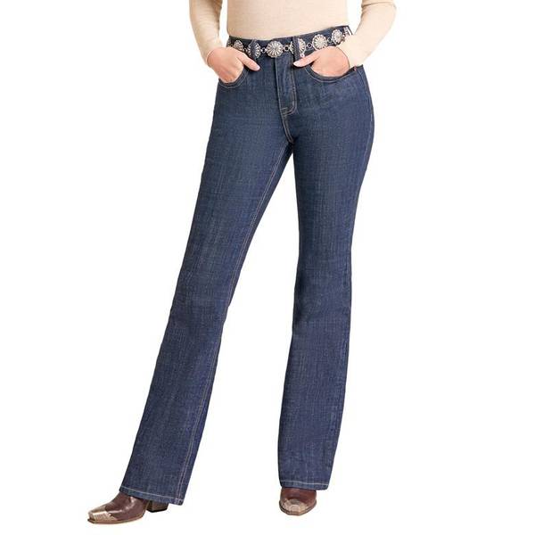 Photo of Women's Boot Stitch High Rise Dark Wash Bootcut Jean