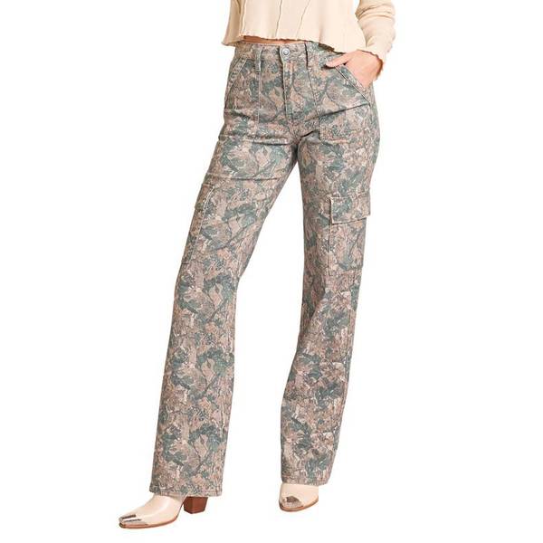 Photo of Women's Camo High Rise Cargo Wide Leg Jean