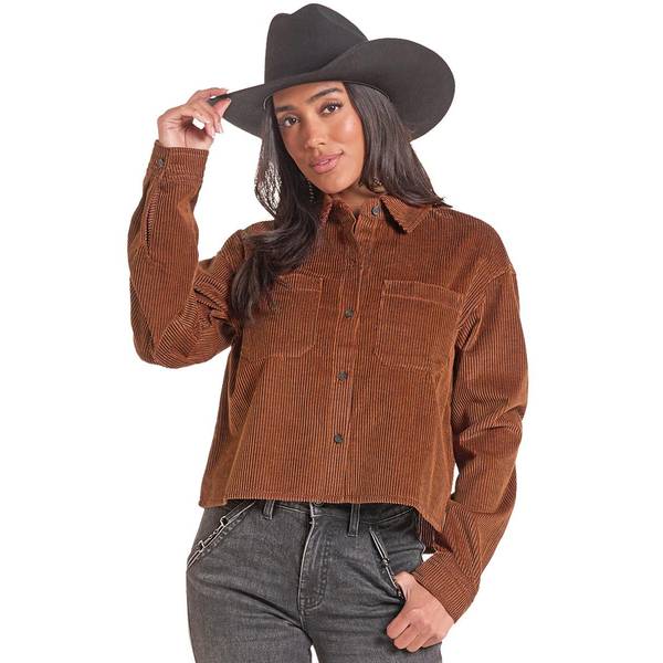Rock & Roll Denim Women's Corduroy Boxy Fit Shirt Jacket