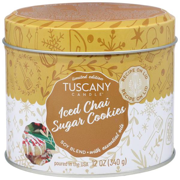Empire Candle 12oz Limited Edition Iced Chai Sugar Cookies Christmas Candle