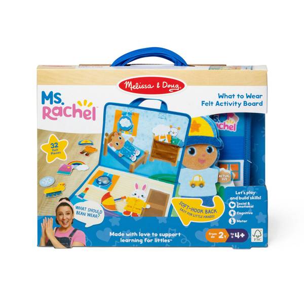 Ms Rachel What to Wear Felt Activity Board Take-Along Preschool Learning Toy