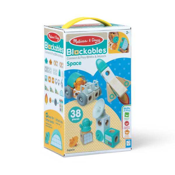 Melissa & Doug Blockables Space Wooden Building Blocks Connectable Toy
