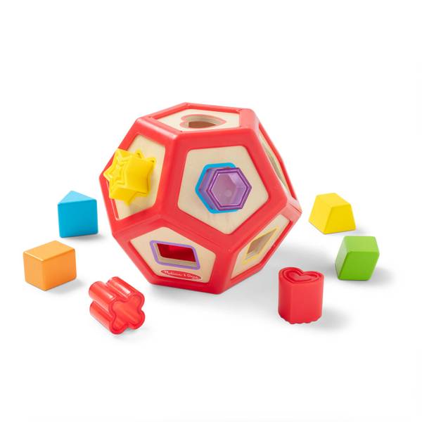 Melissa & Doug Geometric Wooden Shape Sorter 12-Sided Learning Toy
