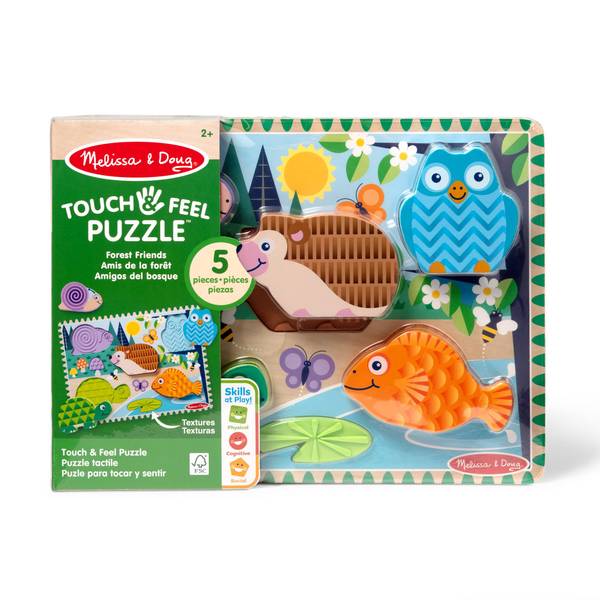 Melissa & Doug Forest Friends Touch & Feel Wooden Puzzle