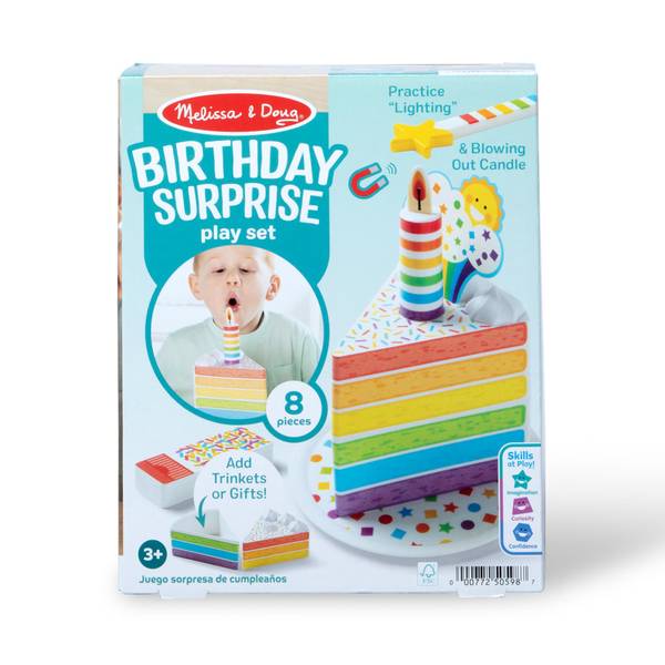 Melissa & Doug Birthday Surprise Wooden Keepsake Box & Pretend Play Cake