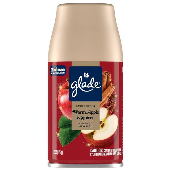 Glade 6.2oz Limited Edition Warm Apple & Spices Automatic Spray Refill Air Freshener