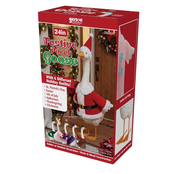 Photo of 24" Festive Holiday Porch Goose