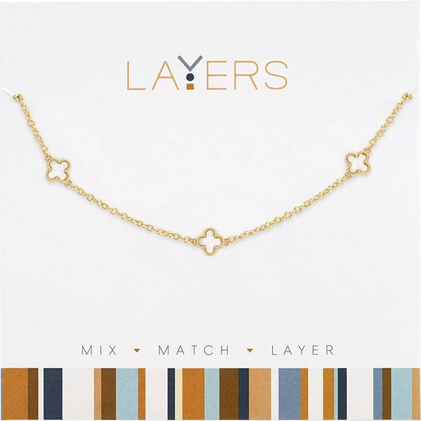 Photo of Women's Gold Multi Mini Quatrefoil Necklace