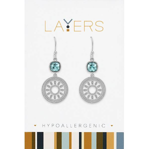 Photo of Women's Silver Montana Blue Filigree Detailed Dangle Earrings