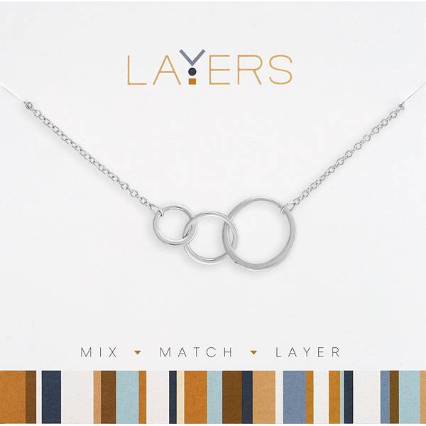 Photo of Women's Silver Trio Open Circles Necklace