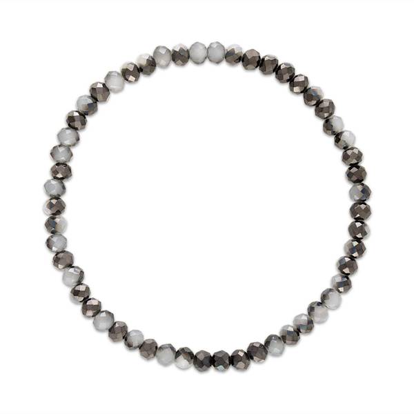 Photo of Gray Transitioning Stretchy Facet Mix Bracelet
