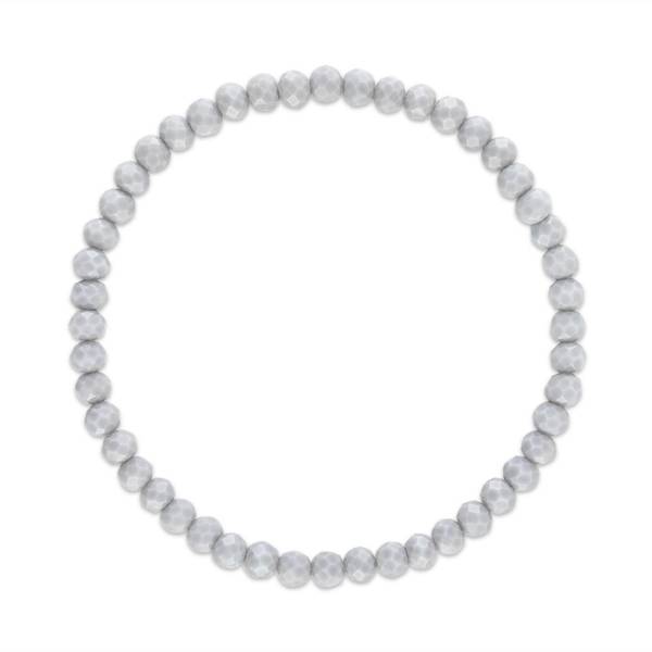 Photo of Light Gray Stretchy Facet Mix Bracelet