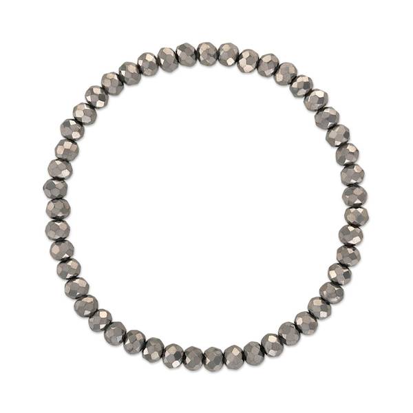 Photo of Smoky Metallic Gray Stretchy Facet Mix Bracelet