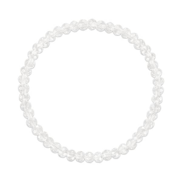 Photo of Clear Crystal Stretchy Facet Mix Bracelet