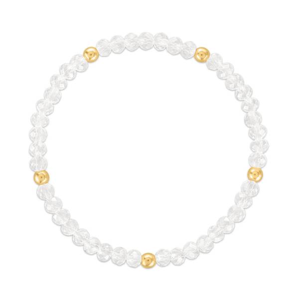 Photo of Clear Crystal with Gold Ball Stretchy Facet Mix Bracelet