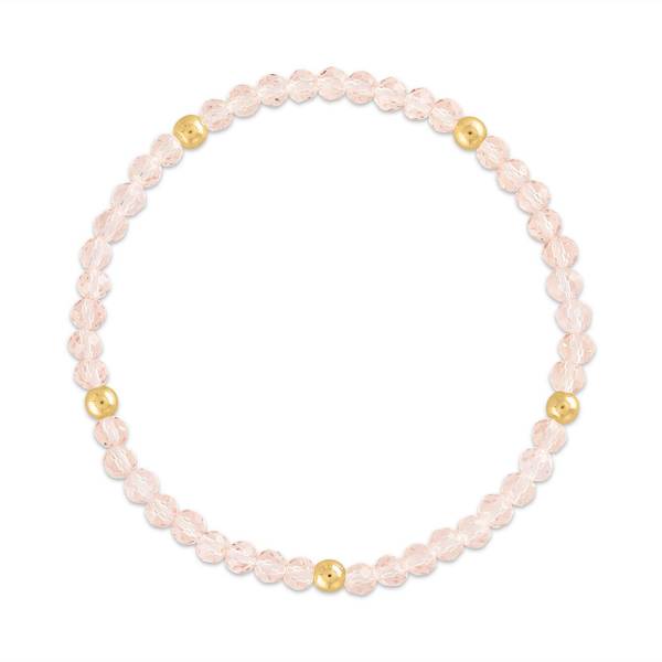Photo of Light Pink with Gold Ball Stretchy Facet Mix Bracelet